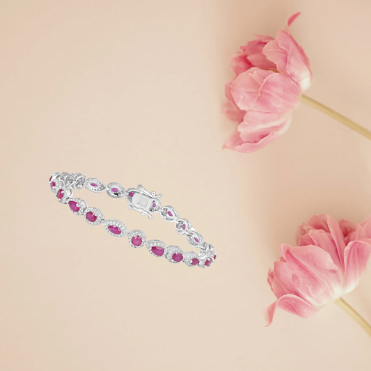 Ruby Spiked Bracelet