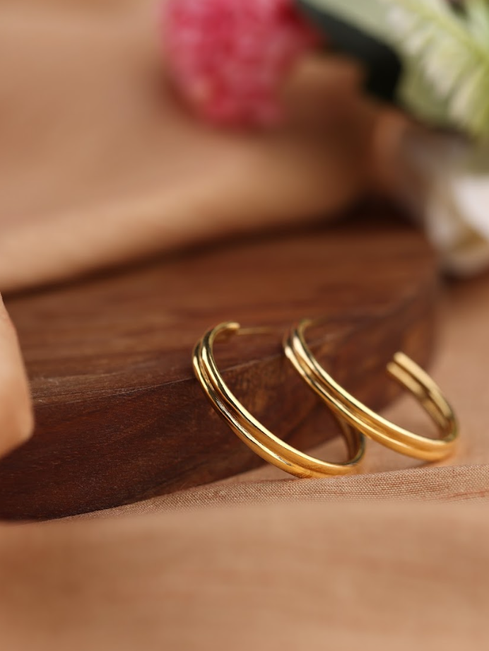 Plain Golden Hoops