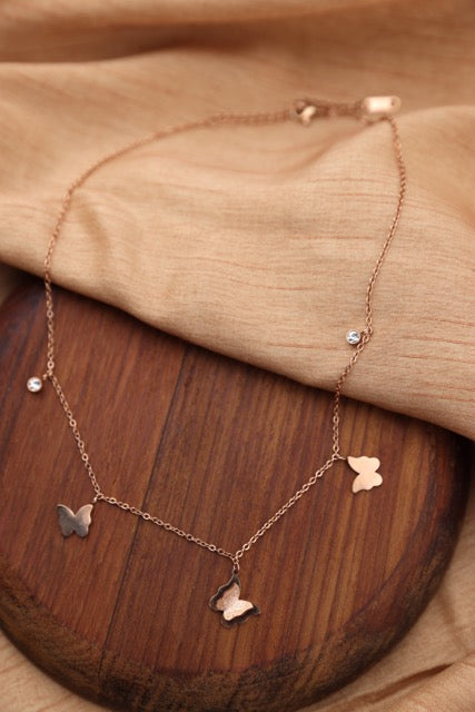 Triple Butterfly Necklace