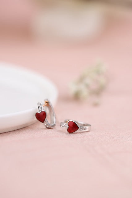 Kids Heart Hoop Earrings