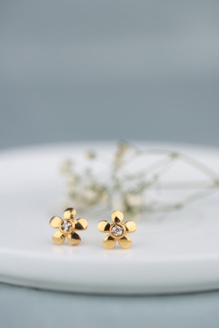 Gold Flower Earrings