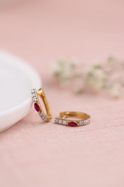 Ruby Hoops Earrings
