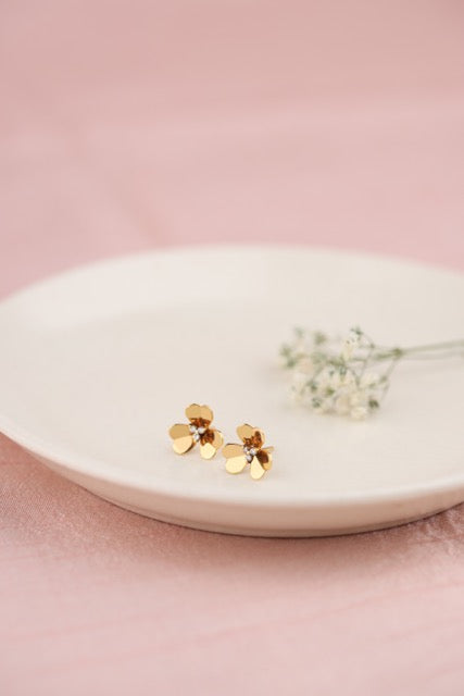 Gold Flower Earrings