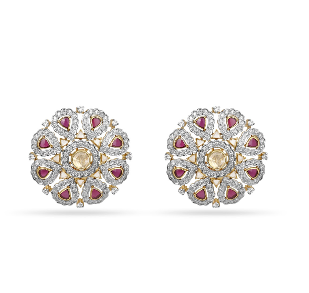 Floral Ruby Studs