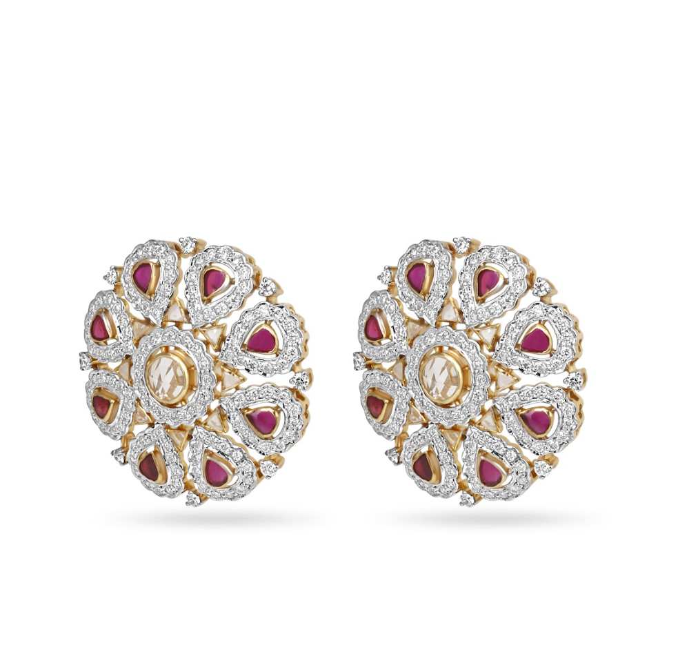 Floral Ruby Studs